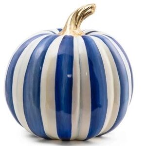 MacKENZIE-CHILDS ROYAL STRIPE MEDIUM PUMPKIN. Brand new in box! 10.5" W x 11" T.